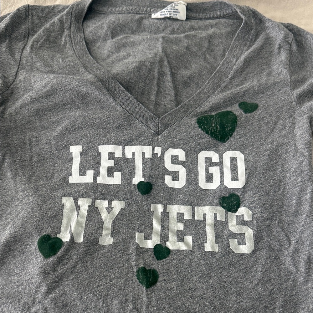 PINK Victoria's Secret Gray 'Let's Go NY Jets' Tee